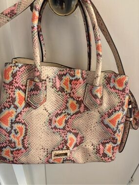 Tan Medium Aldo Shoulder Purse Animal Print Pre Owned